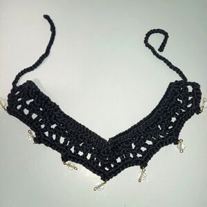 Handmade Black Crochet Choker Necklace